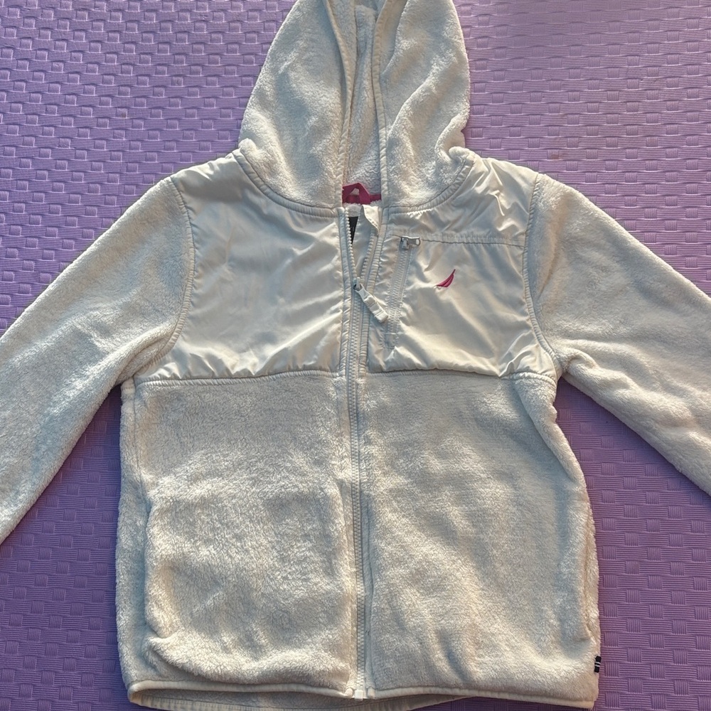 Nautica White Fleece Hoodie for Kids